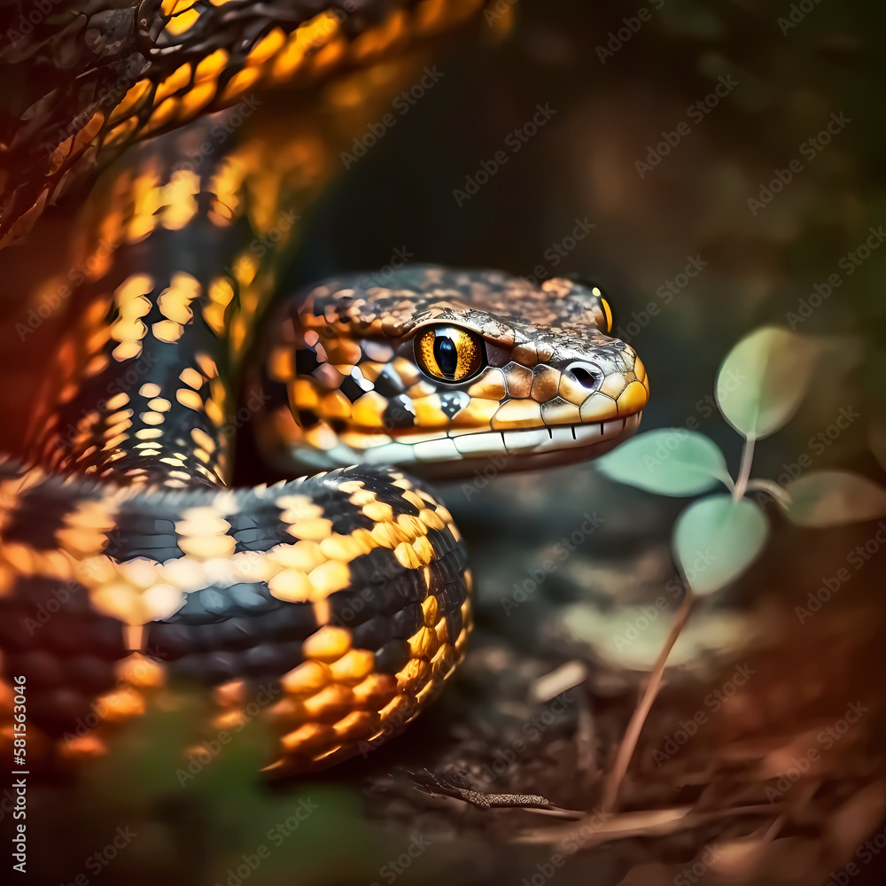 Snake : Tiger Snake, Generative AI Snake : Tiger Snake, Generative AI
