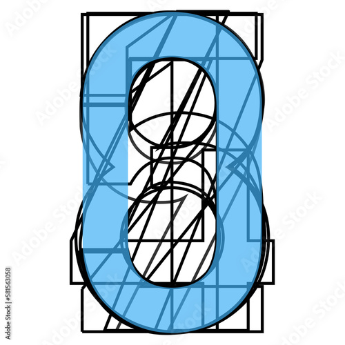 illustrazione con sagame di simboli numerici sovrapposte su sfondo trasparente