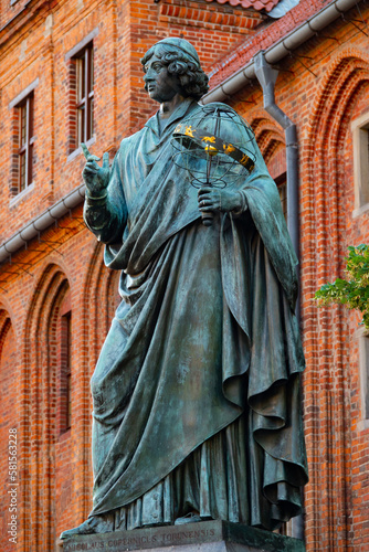 2022-07-06. Nicolaus Copernicus Monument . Statue in front of the Old Town Hall, Torun, Poland.