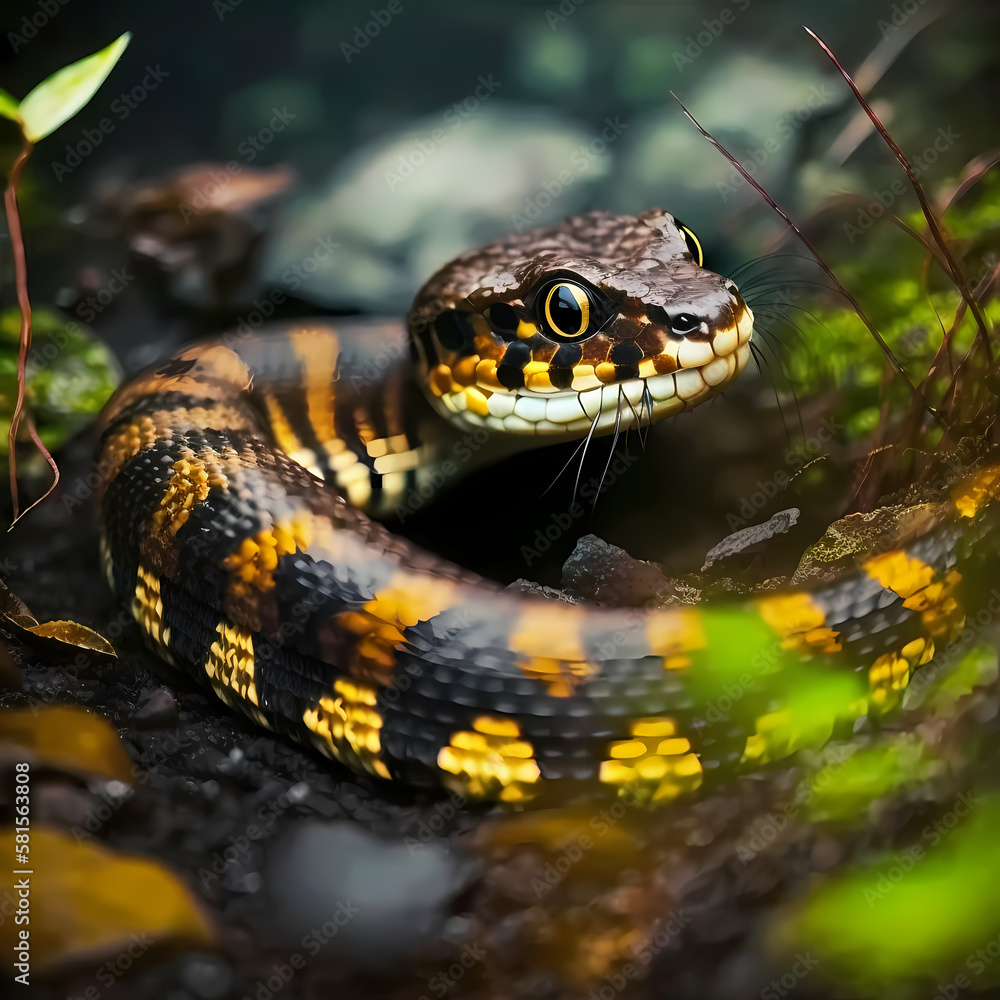 Snake : Tiger Snake, Generative AI Snake : Tiger Snake, Generative AI