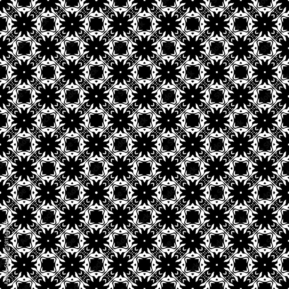 Black and white seamless pattern texture. Greyscale ornamental graphic design. Mosaic ornaments. Pattern template. Vector illustration. EPS10. Black and white seamless pattern texture. Greyscale ornamental graphic design. Mosaic ornaments. Pattern template. Vector illustration. EPS10.