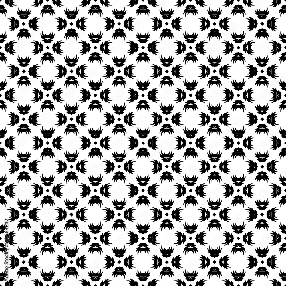 Black and white seamless pattern texture. Greyscale ornamental graphic design. Mosaic ornaments. Pattern template. Vector illustration. EPS10. Black and white seamless pattern texture. Greyscale ornamental graphic design. Mosaic ornaments. Pattern template. Vector illustration. EPS10.