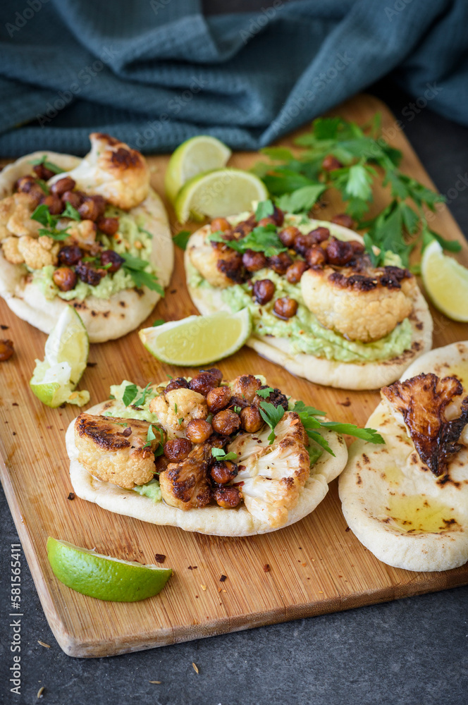 Cauliflower Flatbreads and BBQ Chickpea Cauliflower Flatbreads and BBQ Chickpea