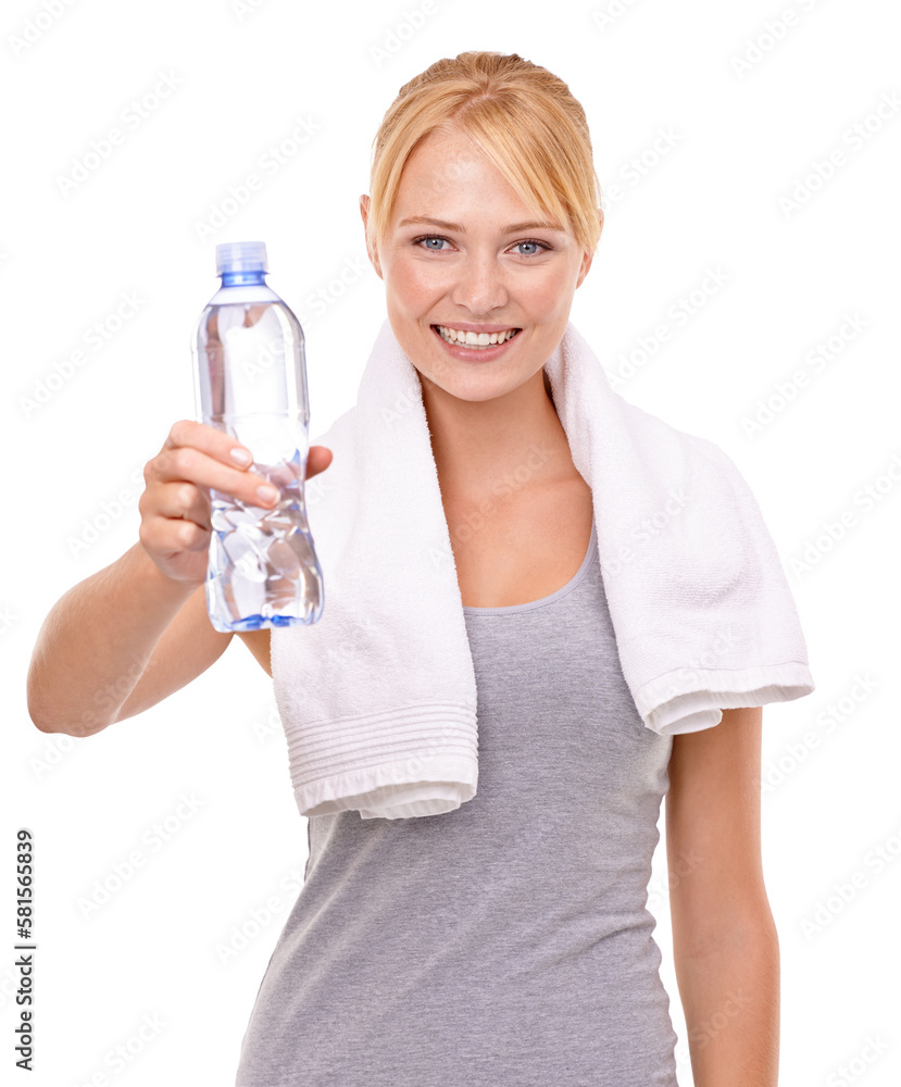 Shes dedicated to fitness. Portrait of a fit young woman in sports clothing isolated on white. Shes dedicated to fitness. Portrait of a fit young woman in sports clothing isolated on white.