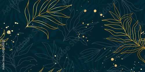Seamless pattern with tropical leaves.Abstract background for covers,textiles,wallpaper and other uses