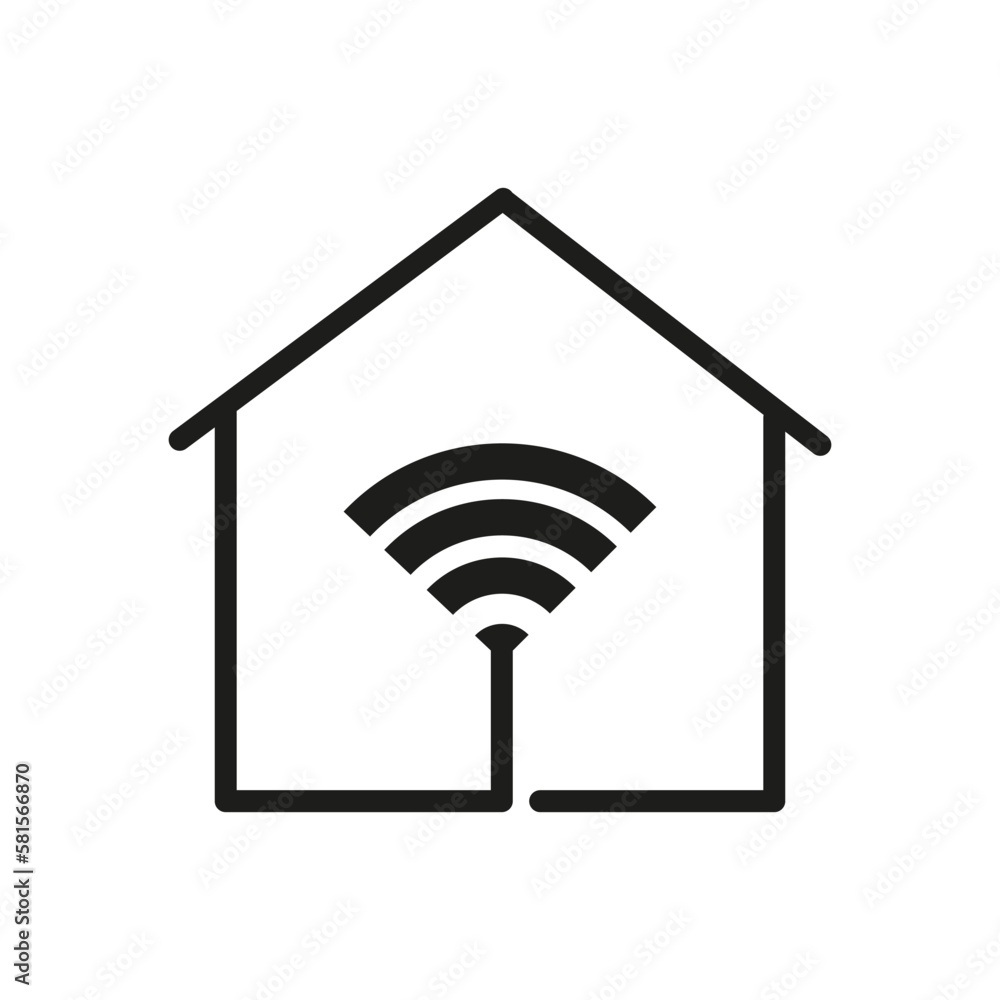 House wifi icon. Business concept. Vector illustration. House wifi icon. Business concept. Vector illustration.