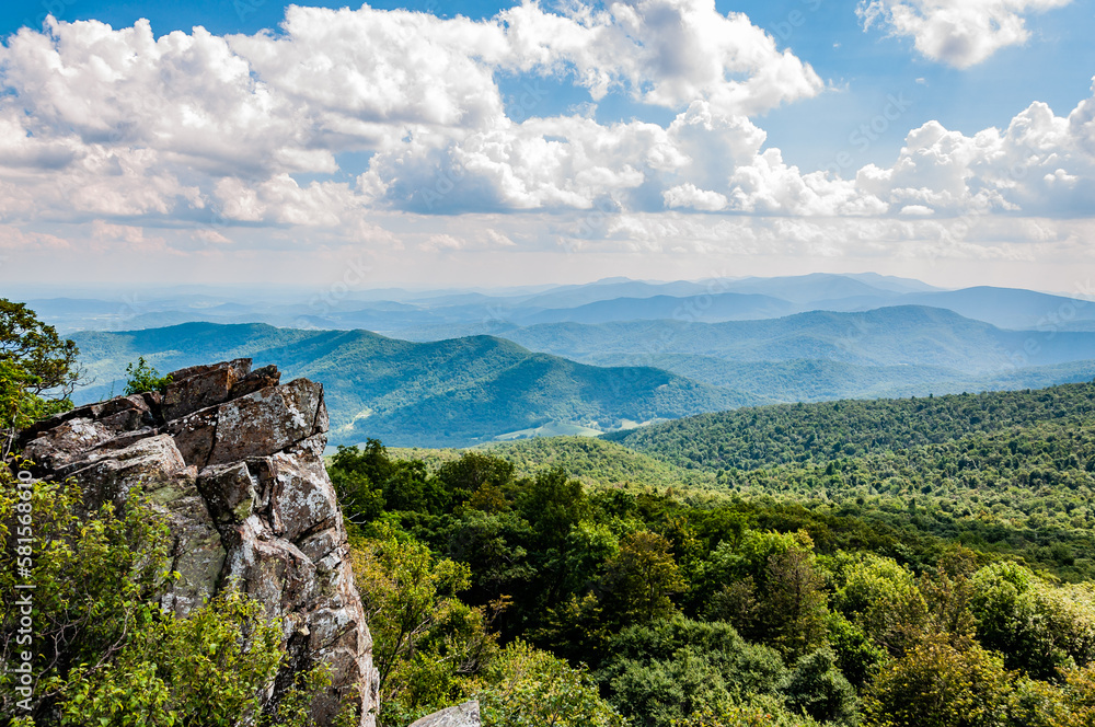 The View from the Summit on an August Afternoon, Virginia USA, Virginia