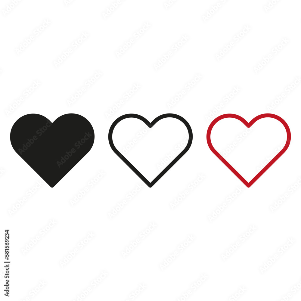 Three hearts icon. Love concept. Holiday wedding. Vector illustration.