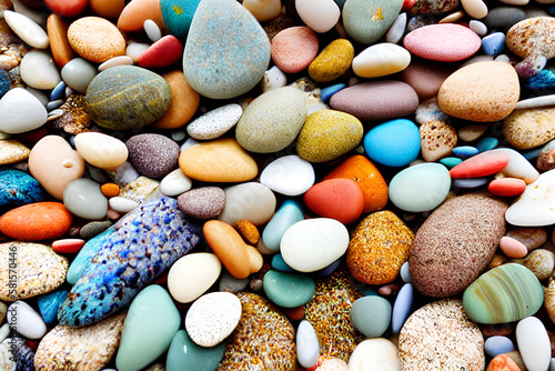 Canvas Print colorful pebbles background