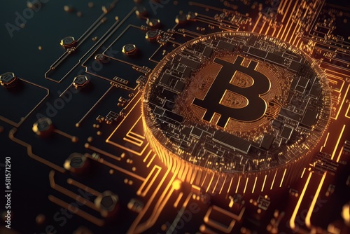 Bitcoin blockchain crypto currency digital money exchange. Generative ai
