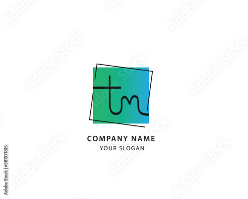 creative letter TM signature logo design vector