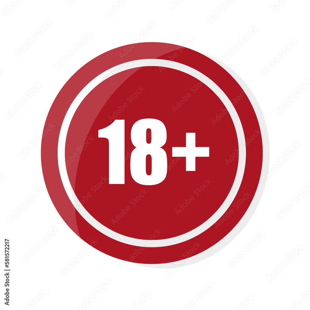 18 plus sign for concept design. Sign forbidden. Vector illustration. 18 plus sign for concept design. Sign forbidden. Vector illustration.