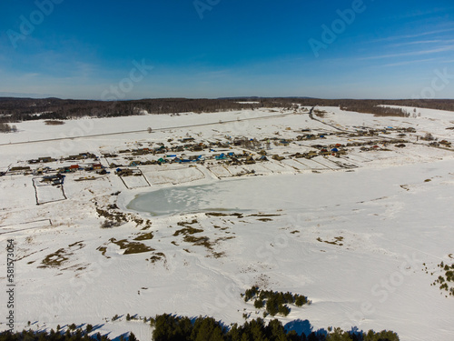 Ural village far away in the mountains of tsarist times