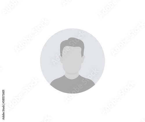 Default Man Avatar Profile. User profile icon. Profile picture, person, male portrait. User member, People icon in flat style. Circle button with avatar photo silhouette vector design and illustration