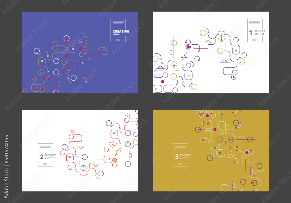 Lines and dots connect vector design. Network shapes design. Abstract pattern of dots, lines, rounded squares, circles and other simple geometric objects. Scheme shapes tech concept style
