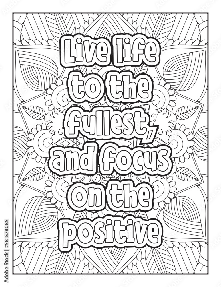 Affirmative quotes coloring page. Positive quotes coloring page ...