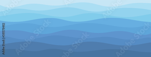 blue water sea wave banner - vector illustration