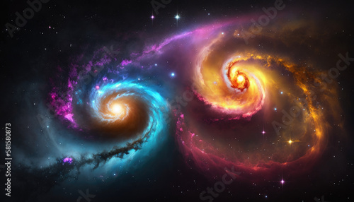 The collision of two galaxies