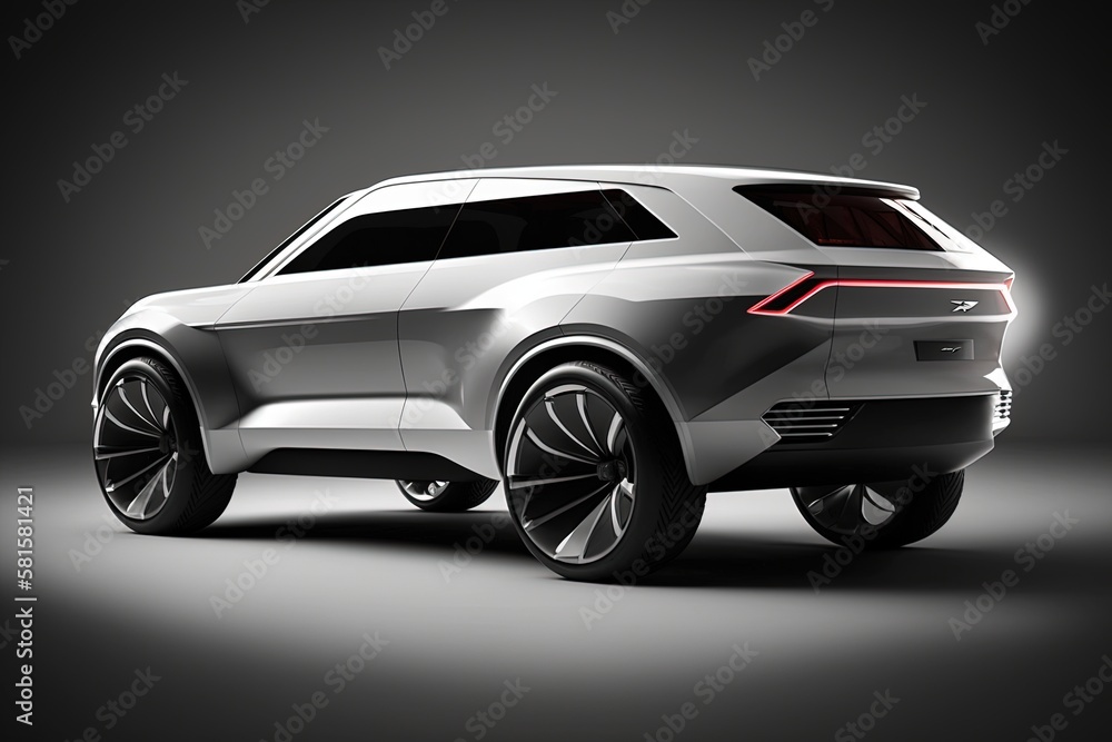 Future aerodynamic SUV. Generative AI.