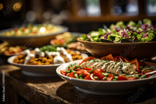 buffet selection of salads Generative AI