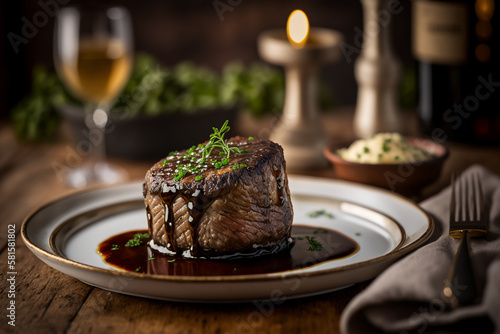 filet mignon with sauce Generative AI