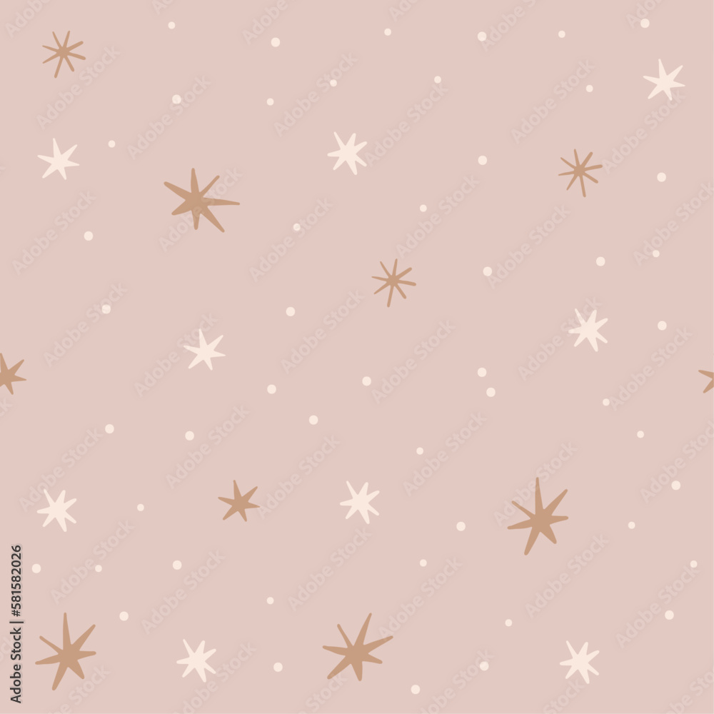 Seamless cute boho neutral baby star pattern Seamless cute boho neutral baby star pattern