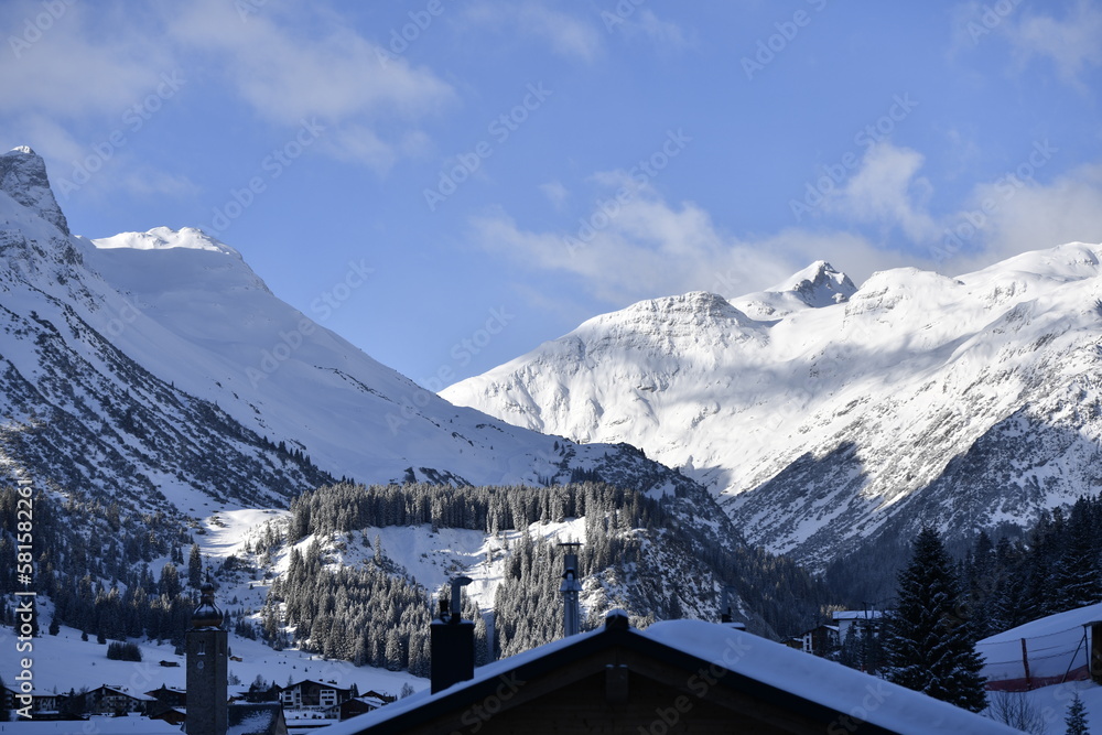 A Winter Village View over Lech, Austria