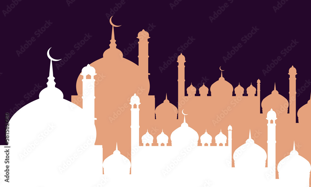 islamic greetings ramadan kareem design, background crescent moon, text Ramadan Kareem 2024