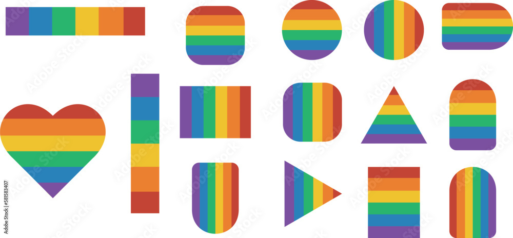 Vector set of LGBTQ community symbols with pride flags Set of 15 Typography Vector Illustration Design Can Print on Poster banners. Vector illustration Vector set of LGBTQ community symbols with pride flags Set of 15 Typography Vector Illustration Design Can Print on Poster banners. Vector illustration