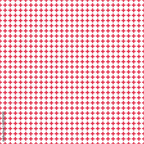 Basic Shapes Cross Red Seamless Pattern