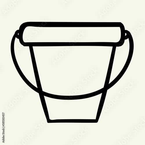 bucket. Hand drawn vector illustration