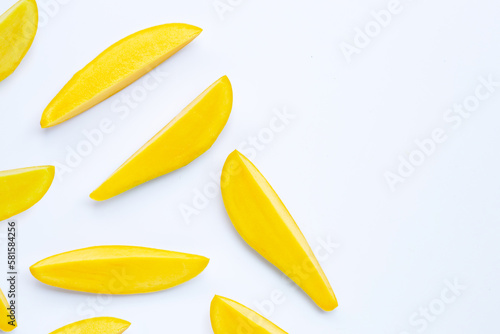 Tropical fruit, Mango on white background.