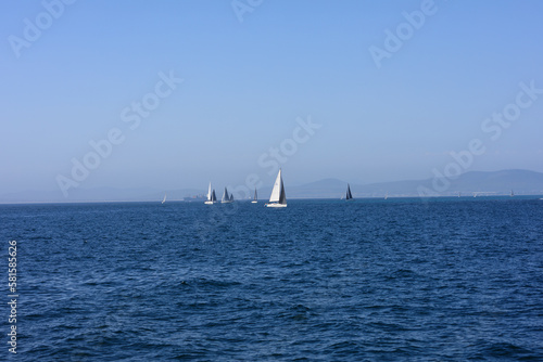 Saling boats on the Ocean