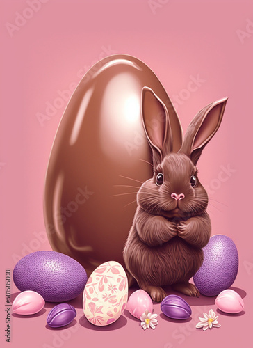 The bunnies are happy to bring lots of chocolate for this Easter. There's rabbit anyway to sweeten this date! photo