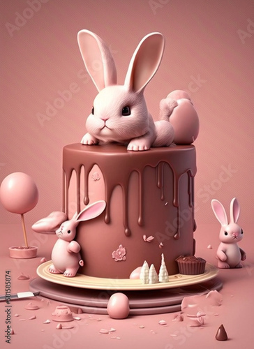 The bunnies are happy to bring lots of chocolate for this Easter. There's rabbit anyway to sweeten this date! photo