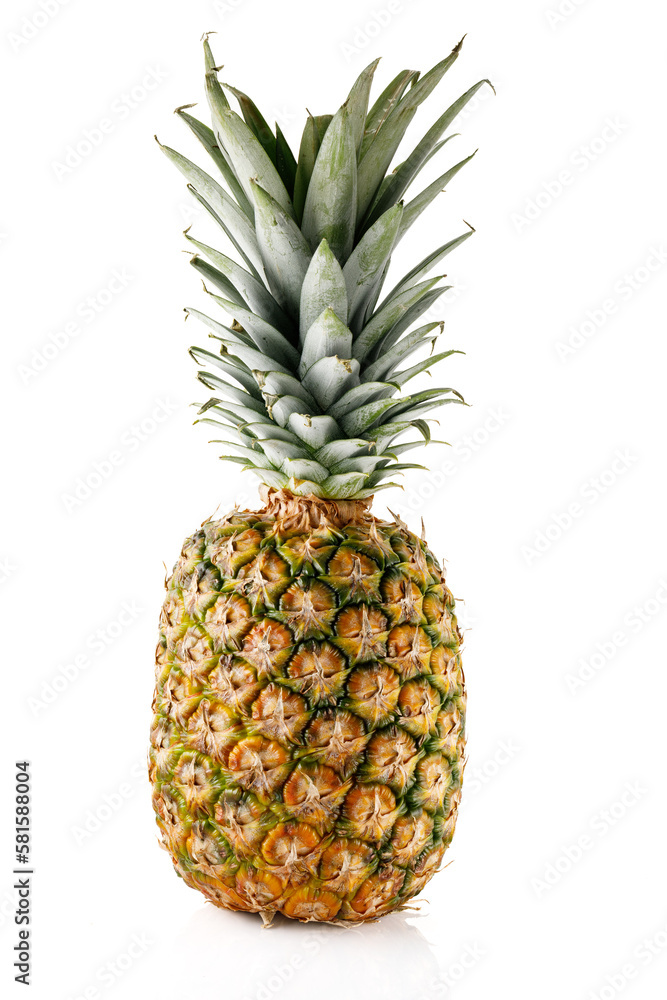 Pineapple isolated on white background. Pineapple fruit whole . Full depth of field.