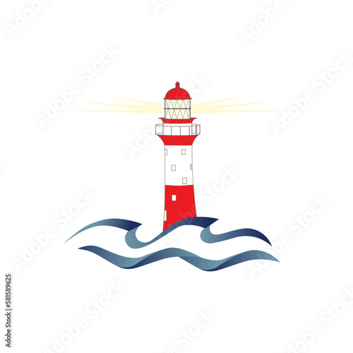 lighthouse and ocean waves