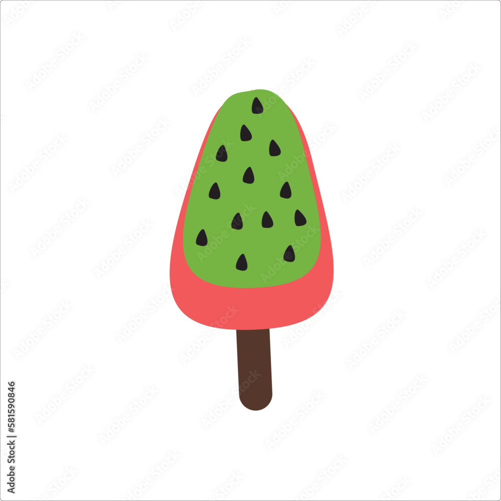 Ice cream on a stick.Vector illustration isolated on white background. Ice cream on a stick.Vector illustration isolated on white background.