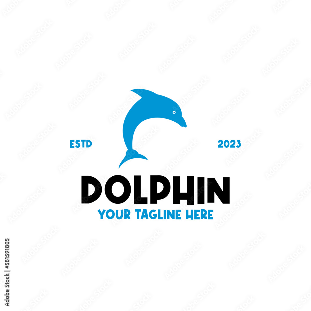 Vector dolphin logo design illustration idea Vector dolphin logo design illustration idea