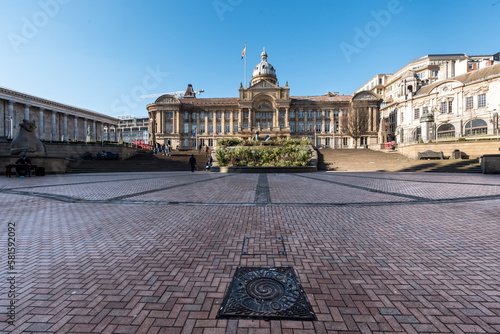 Façade view of Birmingham Council House in Victoria Square UK