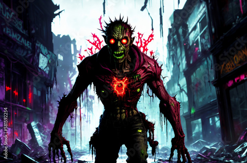 Portrait of a zombie man