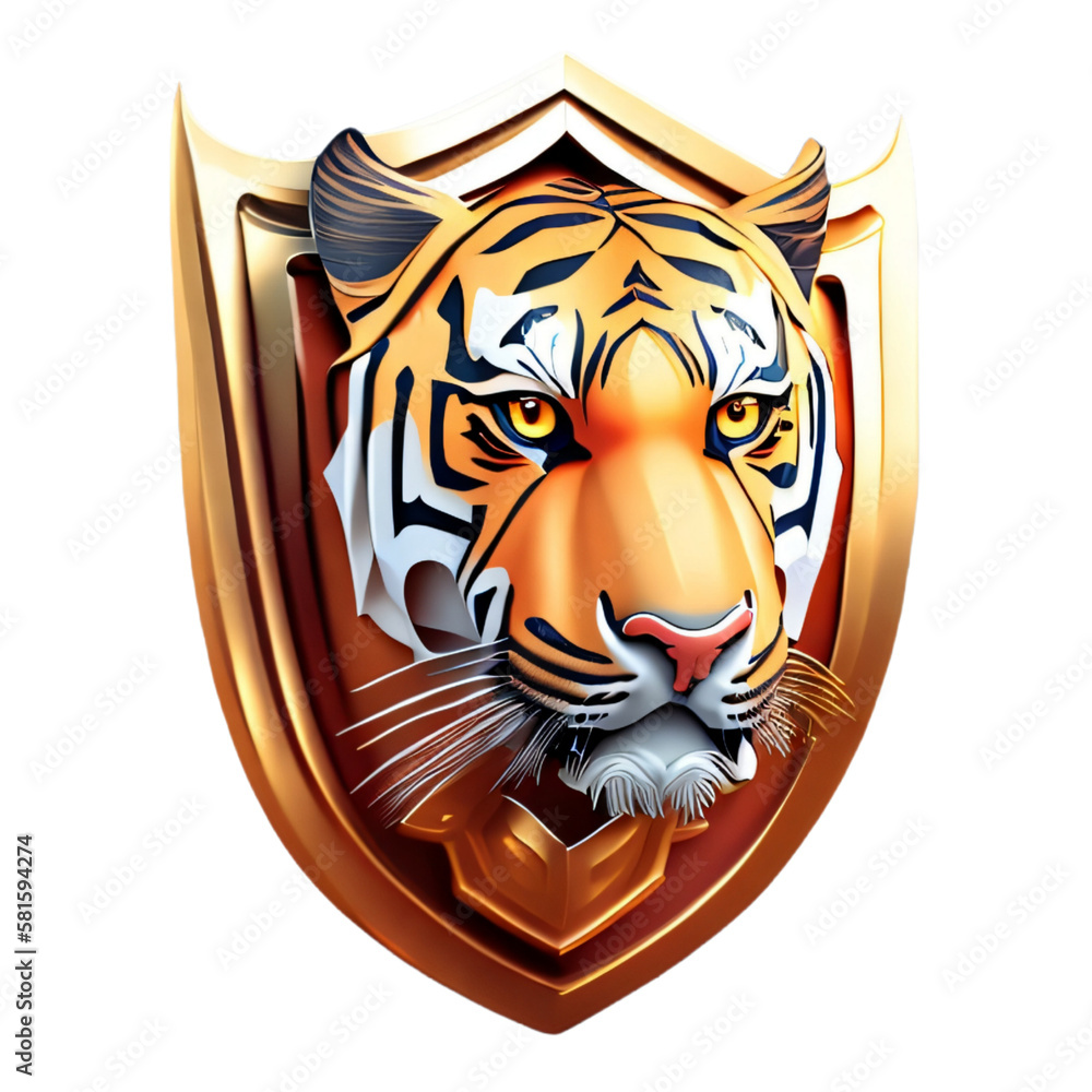 Obraz premium shield tiger head 