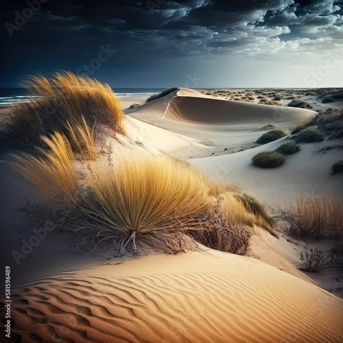 wild beach with dunes on a ...