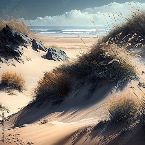 wild beach with dunes on a ...