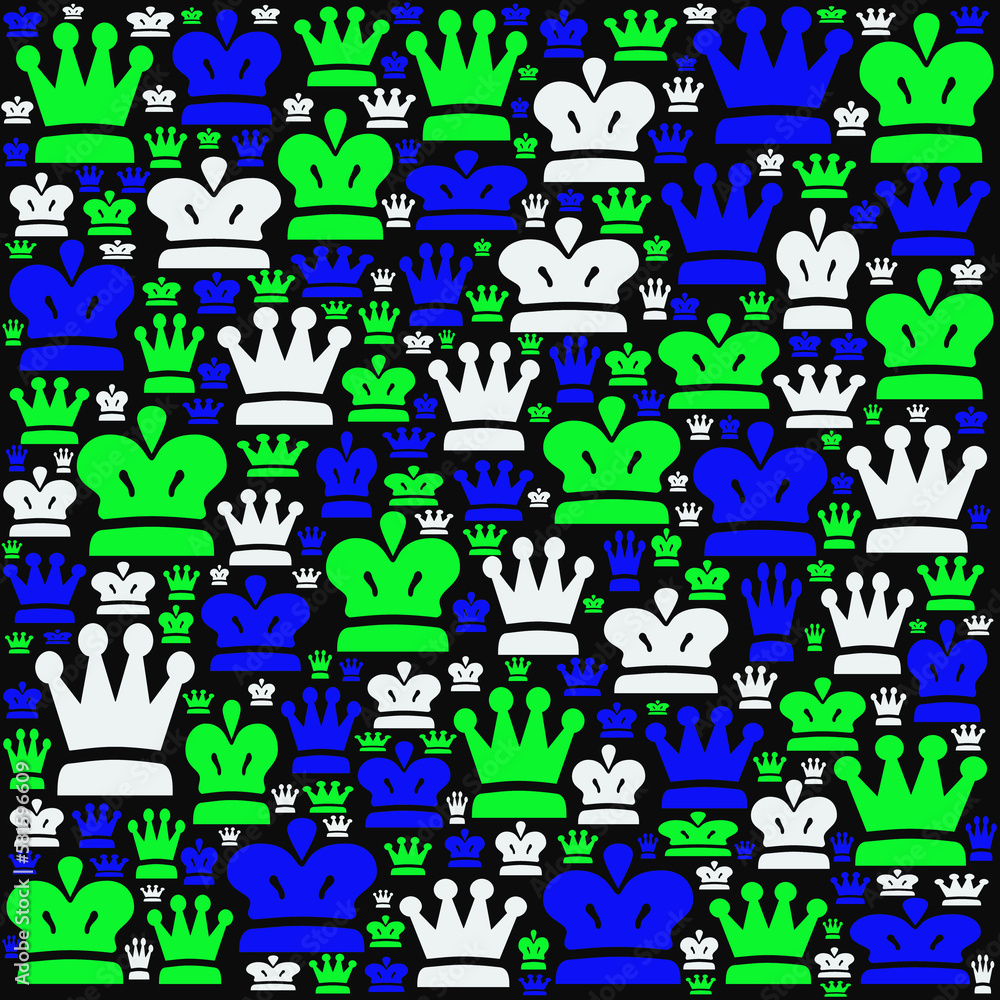 seamless colourful pattern with crowns seamless colourful pattern with crowns