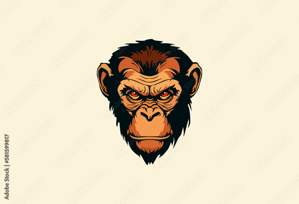 angry gorilla monkey face vector logo Stock Vector | Adobe Stock