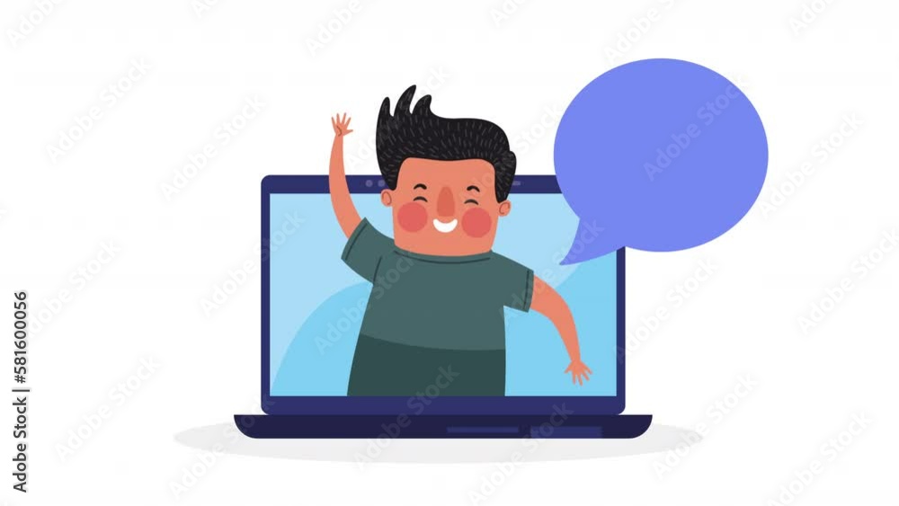 young man in laptop character animation young man in laptop character animation