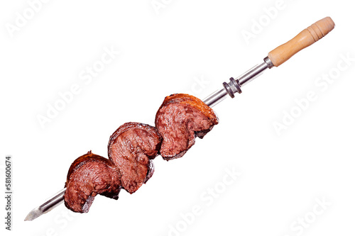 Canvas Print A brazilian traditional barbecue grilled rump cap on the stick - Picnha no espet