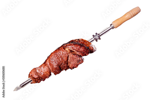 A brazilian traditional barbecue grilled rump on the stick - Alcatra no espeto