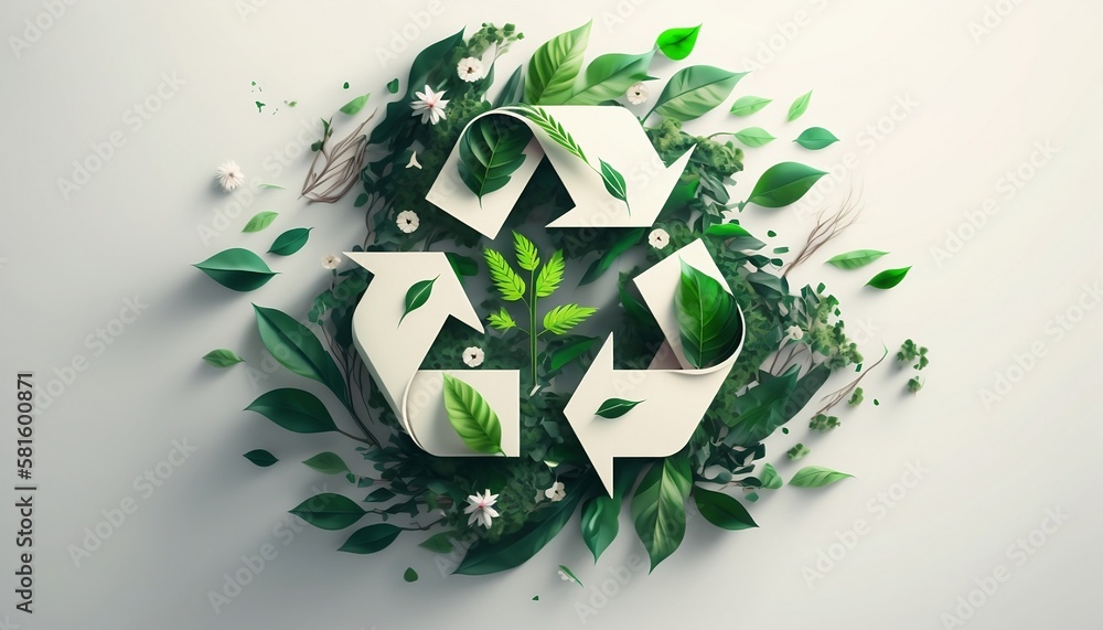 Recycle, reduce, reuse and repair. Creative images about recycling